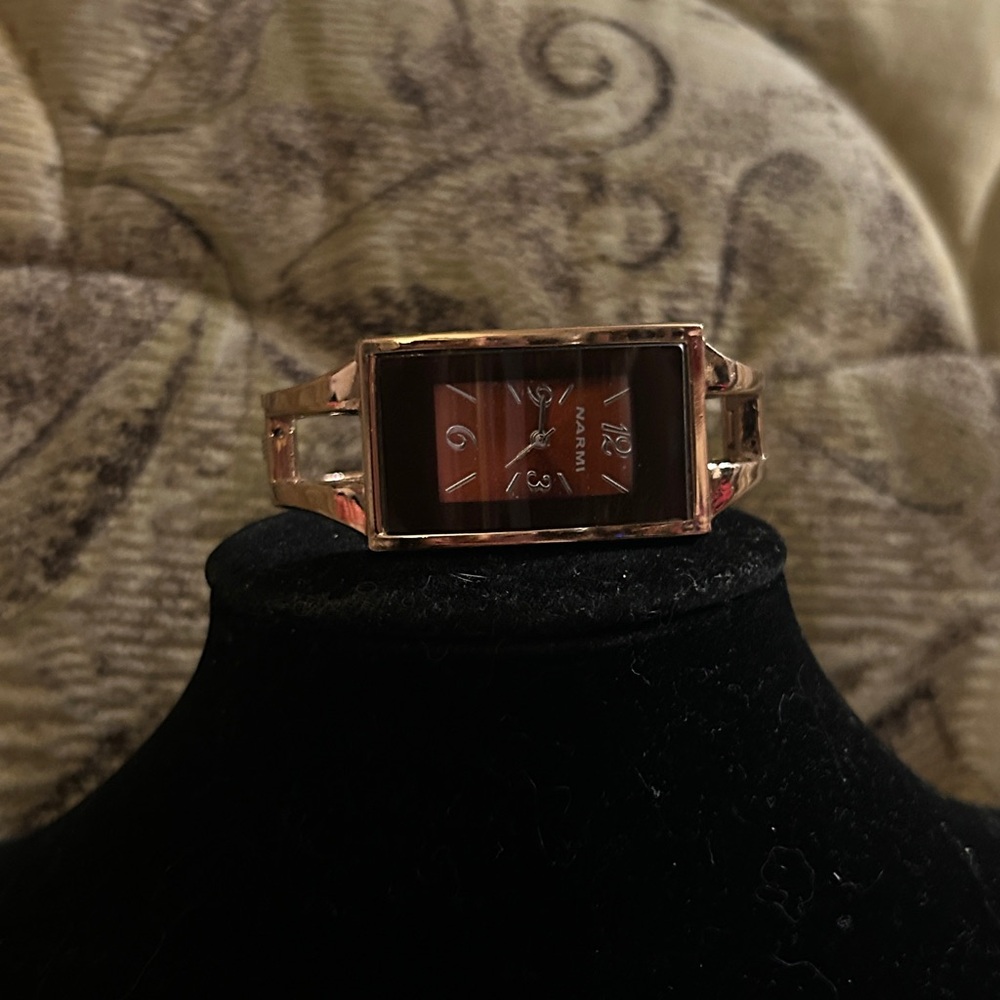 Narmi Copper Rectangular Bangle Watch - image 1